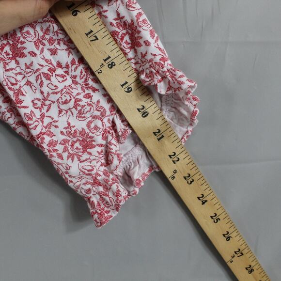 Eileen West Medium White Red Floral Lace Maxi Long Sleeve Nightgown Cottagecore - Picture 10 of 10